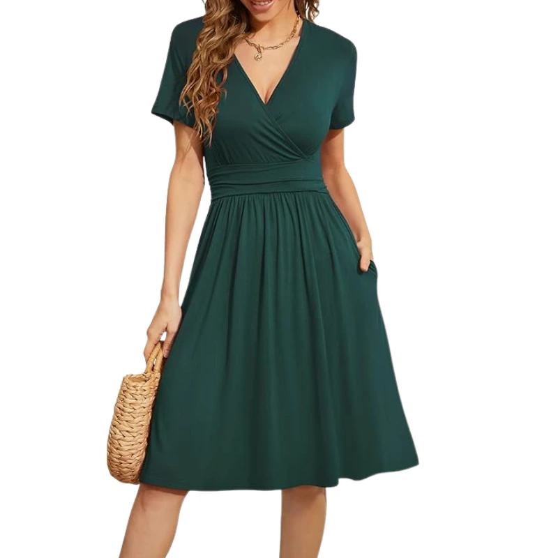 Linen Button-Down Midi Dress